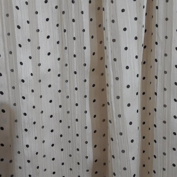 DB est. 1962 Tie Neck Polka Dot Top Black Cream Tan - Picture 6 of 8